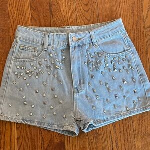 Studded Denim Women Shorts